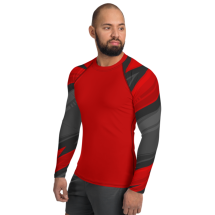 Metal Punch Red Clash MMA, BJJ No-Gi Grappling Full Sleeve Rash Guard