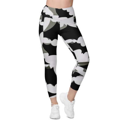 Metal Punch Gothic Legging - High-Waisted Workout Leggings with Side Pockets for Stylish Women