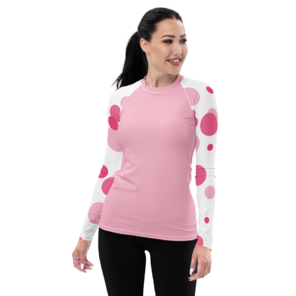 Dazzle Pink Women’s Rash Guard – Performance & Style for MMA, BJJ, No-Gi