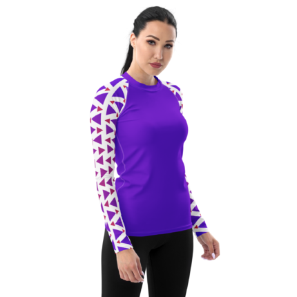 Violet Dynamic Full-Sleeve Women's Rash Guard - Perfect for MMA, BJJ, No-Gi & Grappling