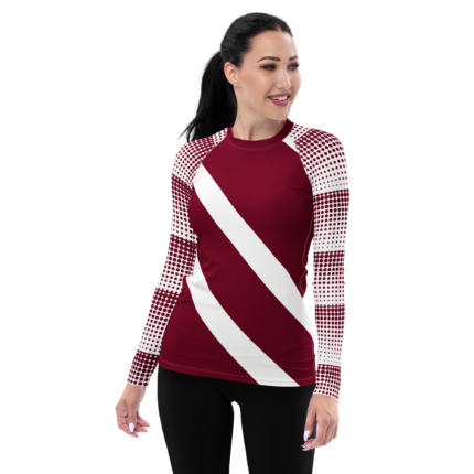 Crimson Wave Grappling Long Sleeve Rash Guard